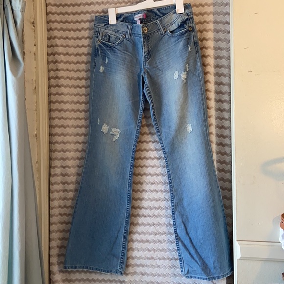 Aeropostale Blue Bootcut Distressed Jeans - Picture 5 of 10